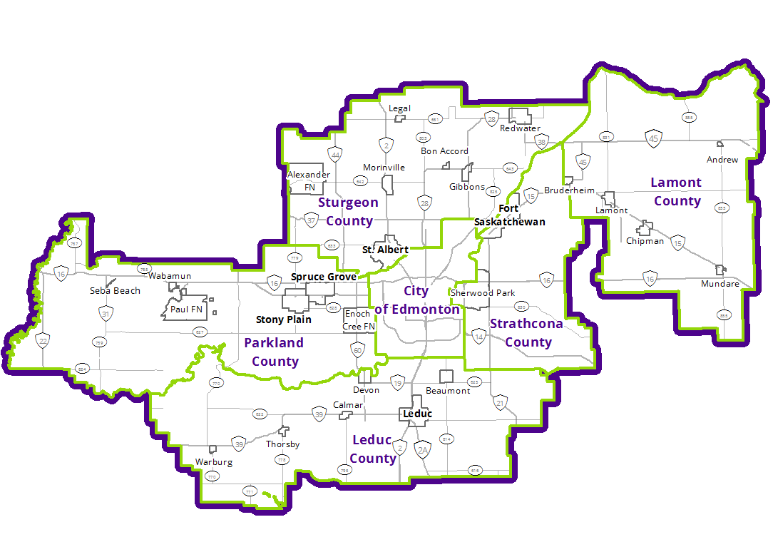 City of Edmonton County Map